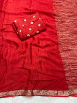 Pure chinnon soft saree