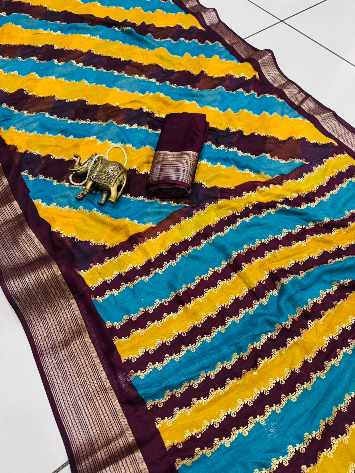 Marshmallow Matte Georgette Rangkat Saree
