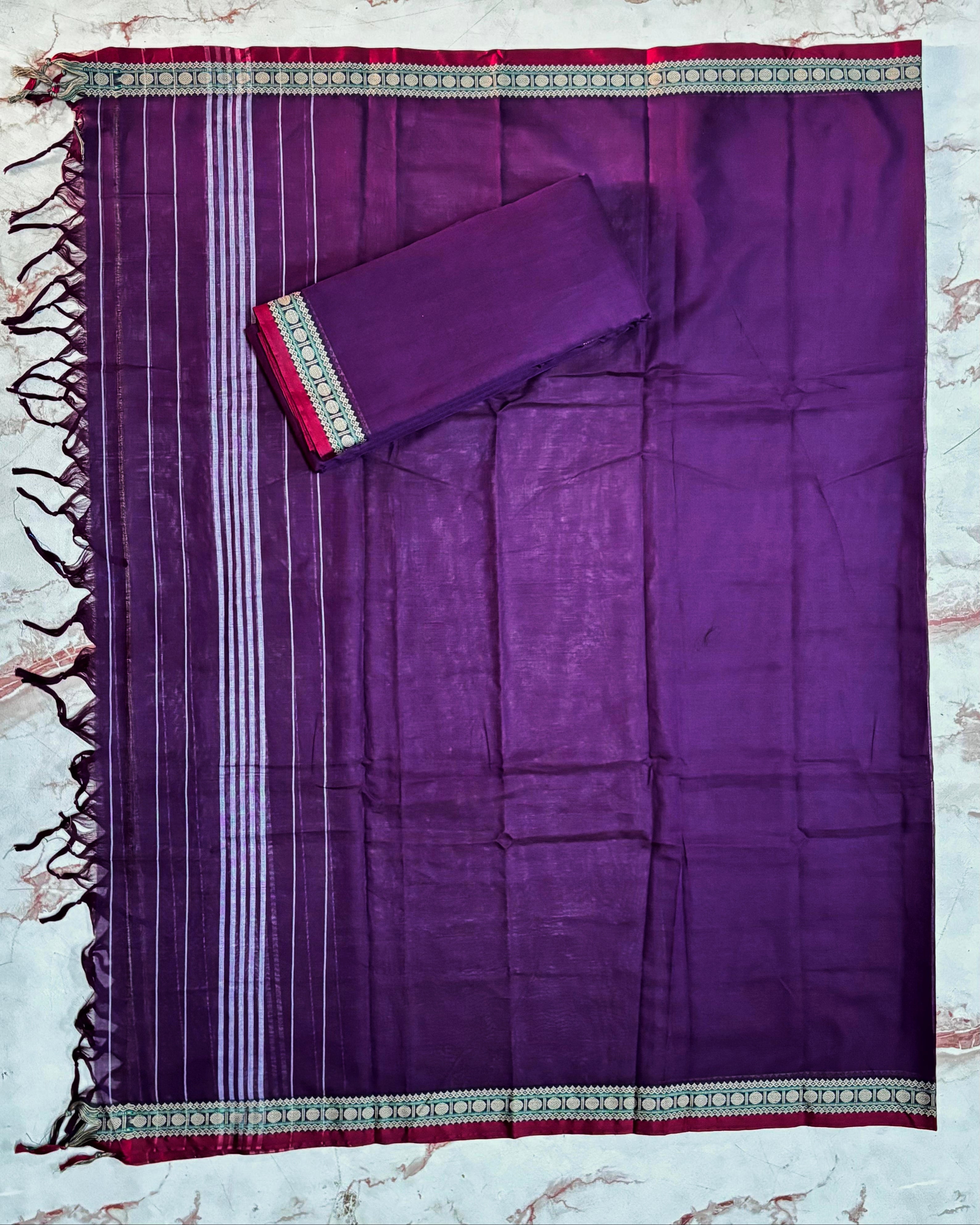 Narayanpeta Handloom Rudraksha boarder Dress material