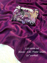 Dual tone space silk saree with 3d designer blouse