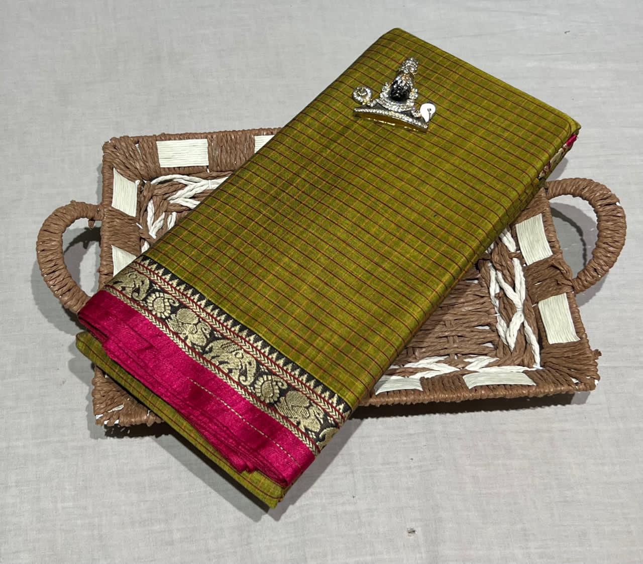 Narayanpeta samantha inspired checks saree