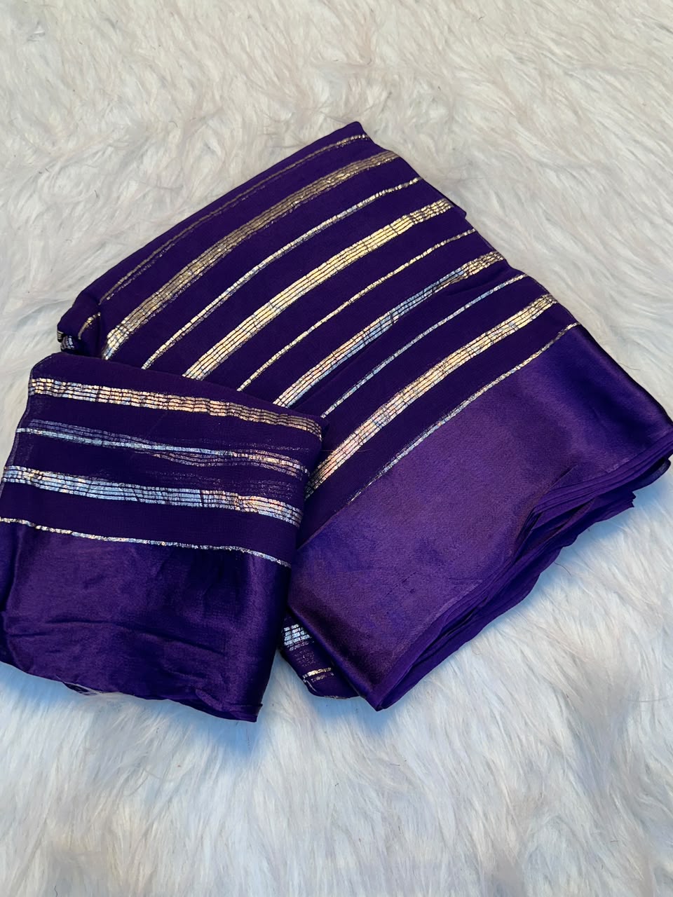 Viscose georgette light weight sarees with satin patta