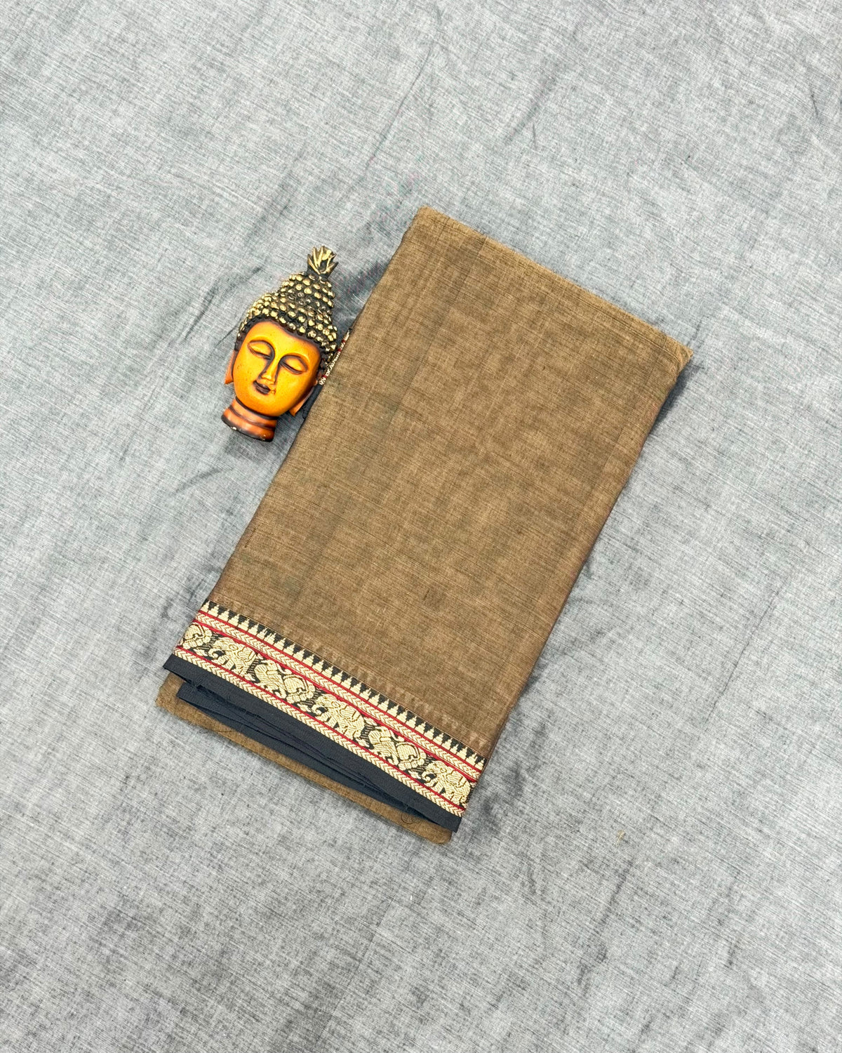 Narayanpeta Mercerised Cotton elephant small boarder saree