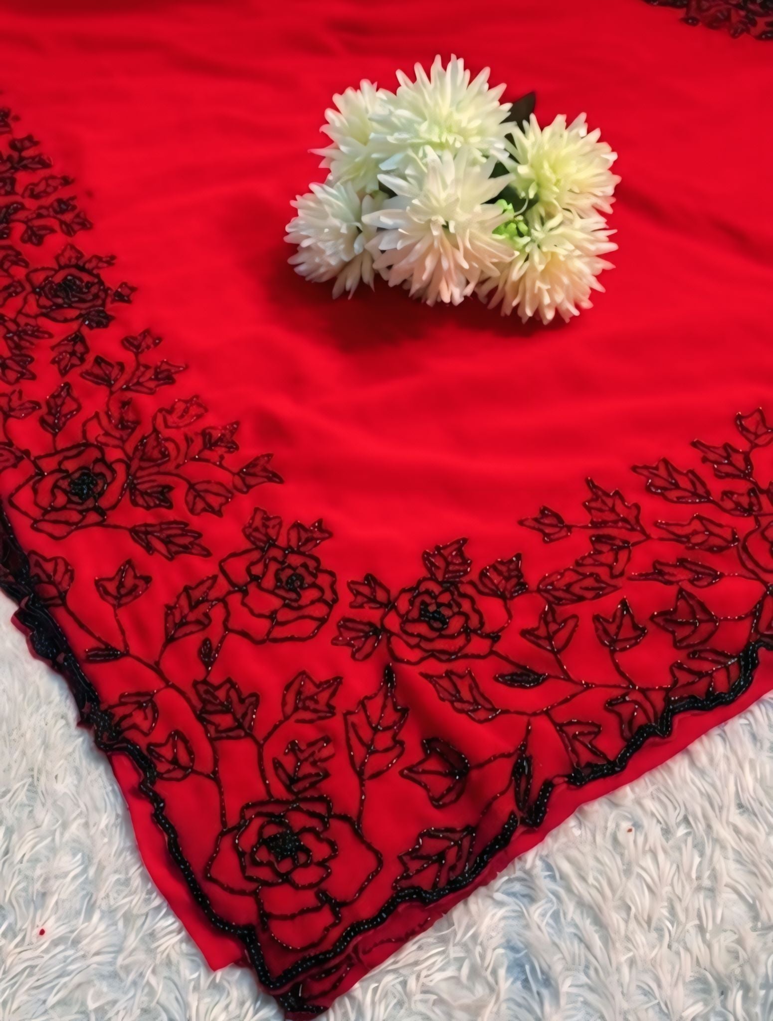 Georgette handwork saree