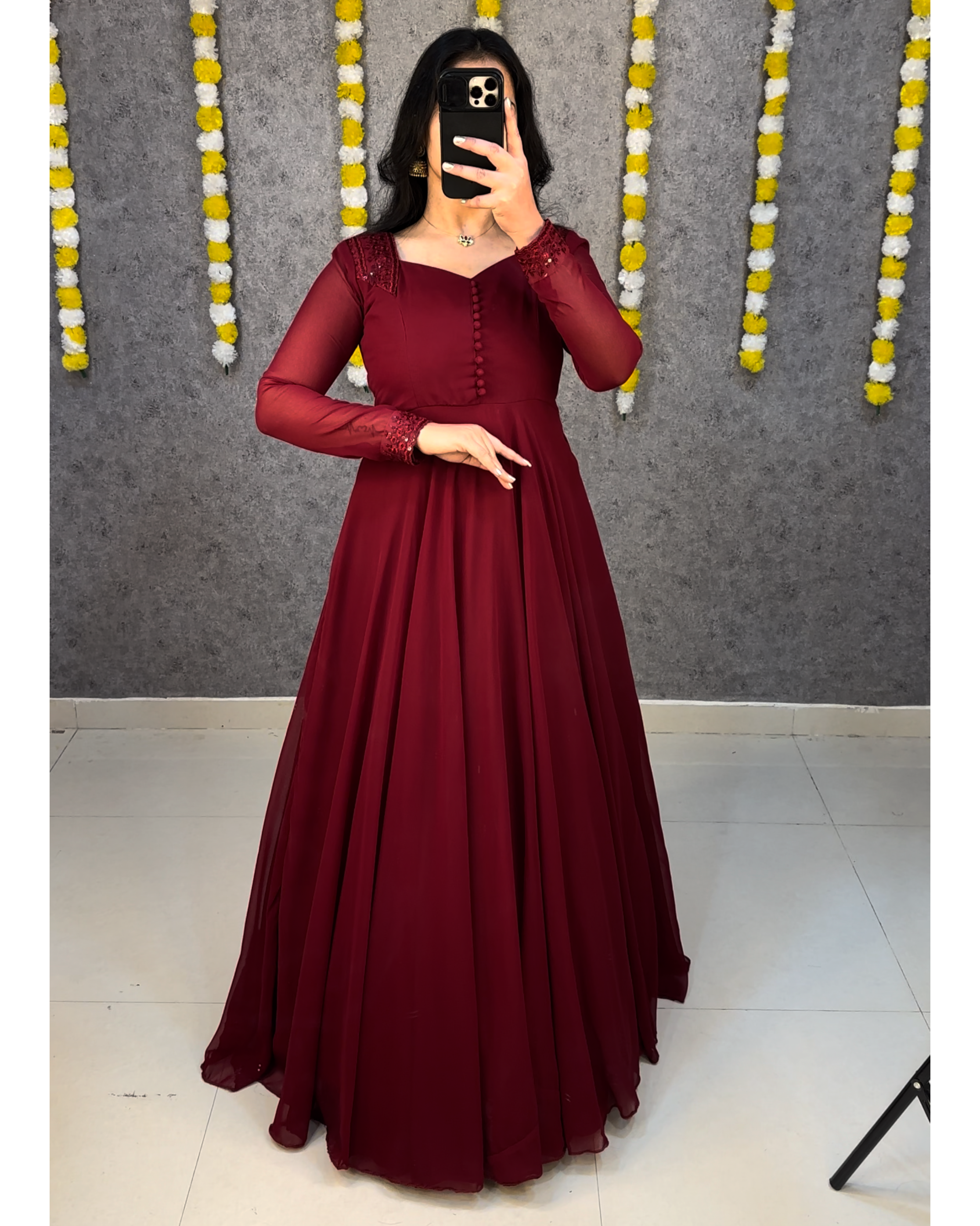 Beautiful Georgette Gown with Duppatta