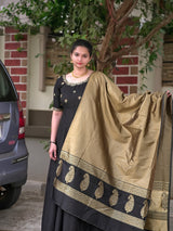 Beautiful maggam work gown and tissue dupatta