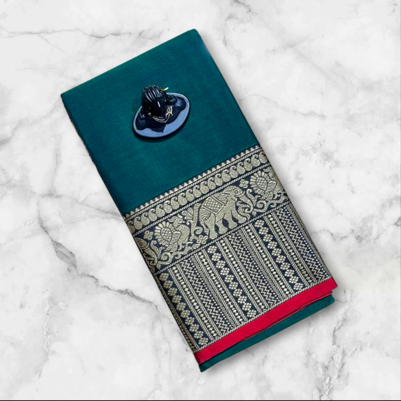 Narayanpeta Mercerised Cotton saree elephant boarder