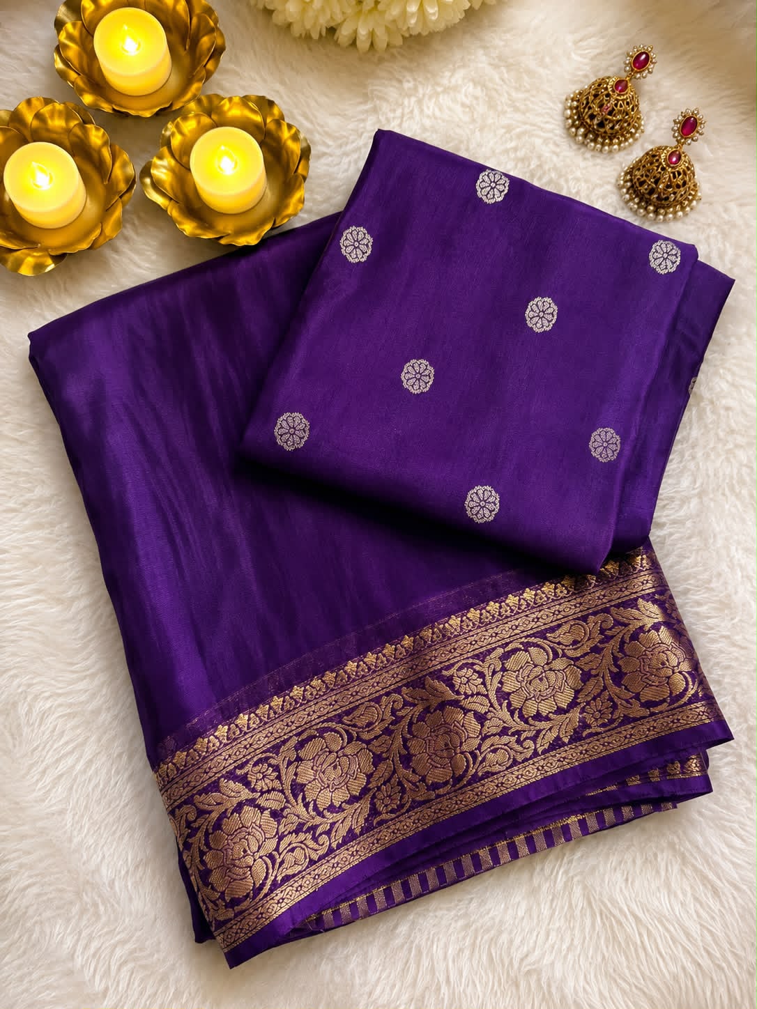 Viscose premium mysore crepe silk saree