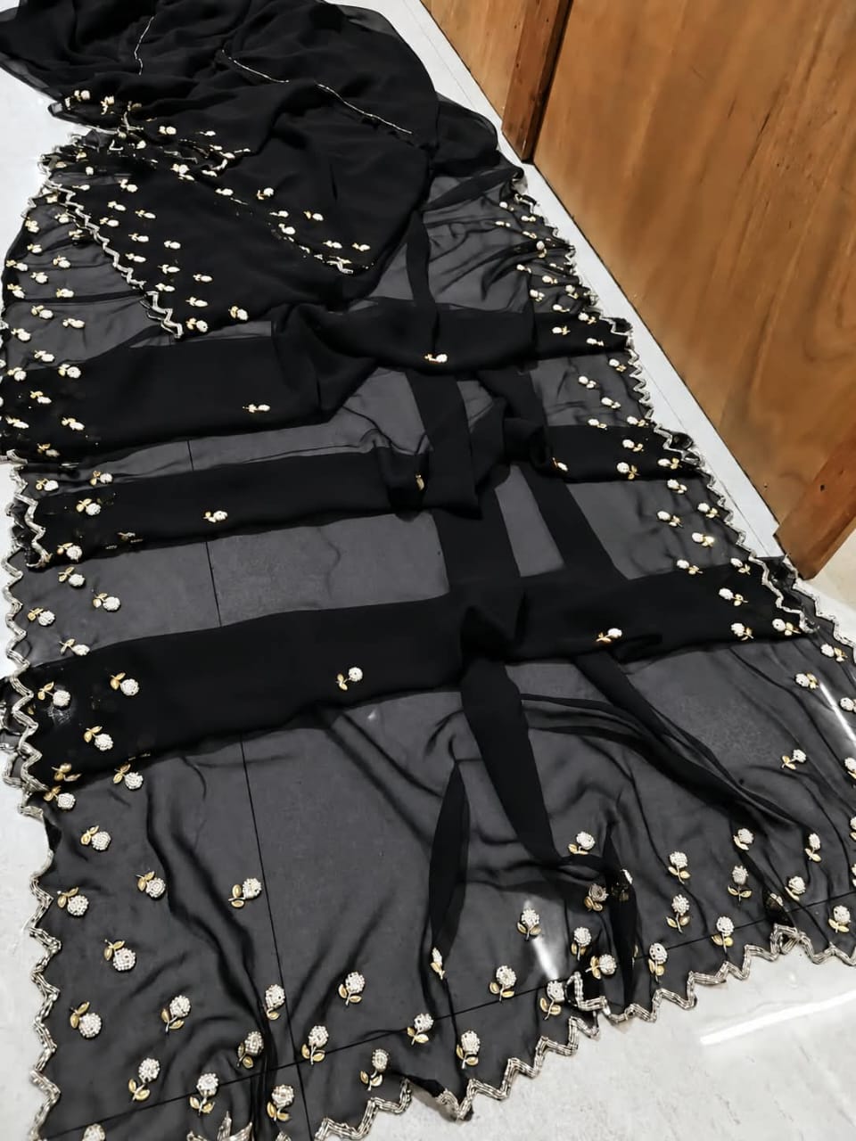 Handwork georgette saree