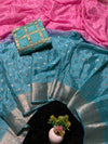 Pure Viscose Chinnon Saree with bandini Blouse