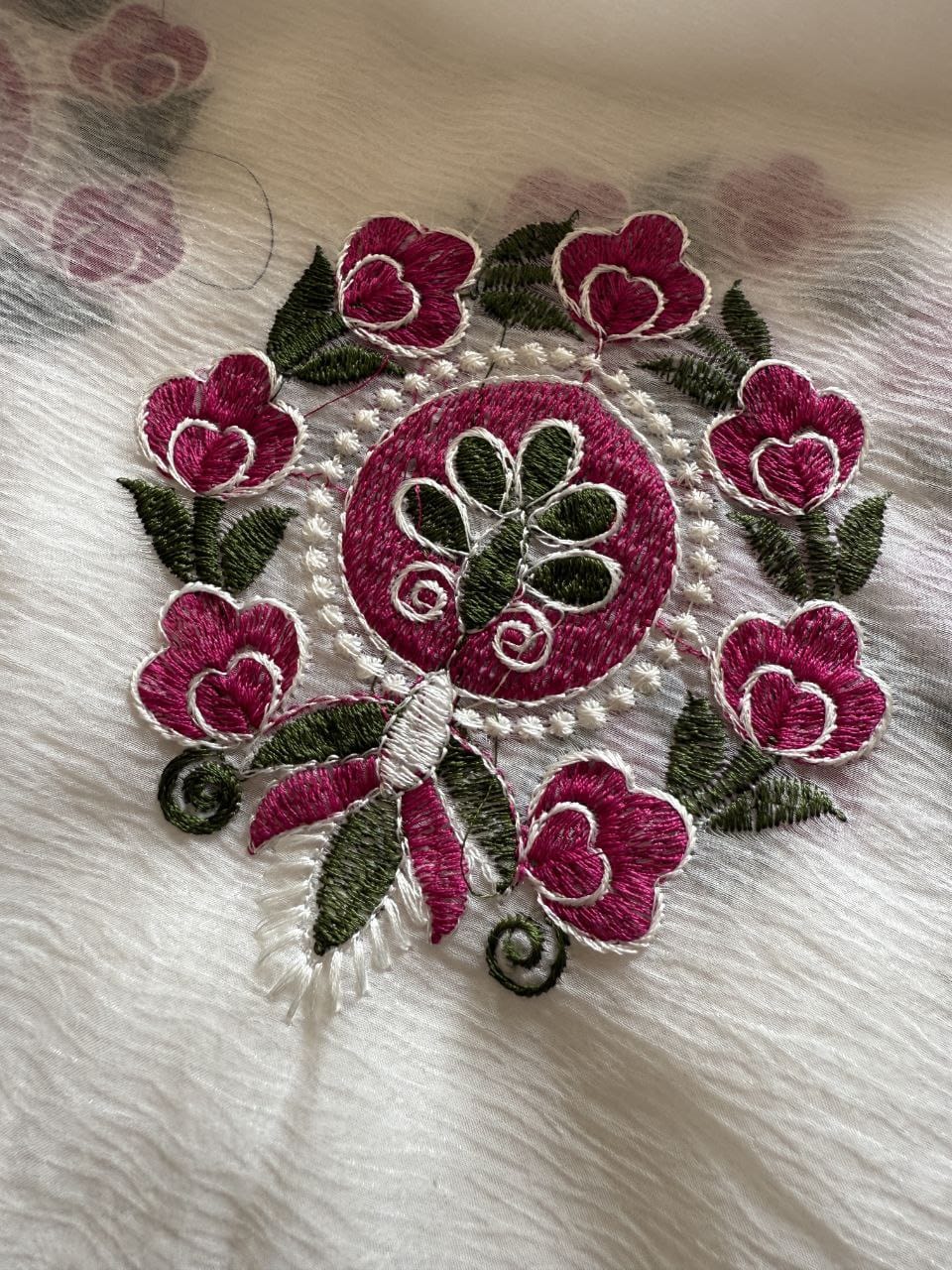 Crush Georgette embroidery saree