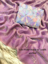Space silk 3D applique saree