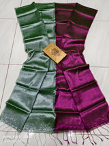 Raga mul tissue cotton dual shade saree