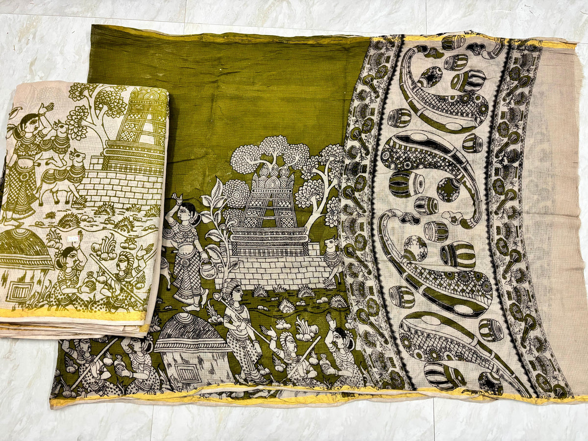 Kota cotton pure kalamkari dress material