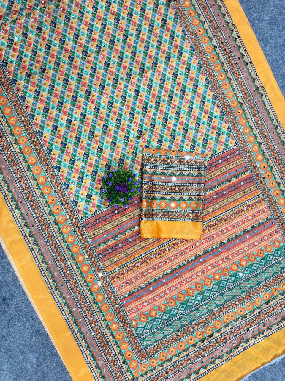 Laya celeb inspired ajrak saree budget friendly range