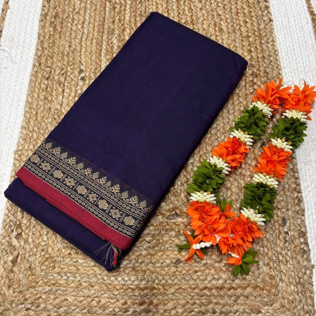Narayanpeta Pure Cotton rudraksha boarder saree