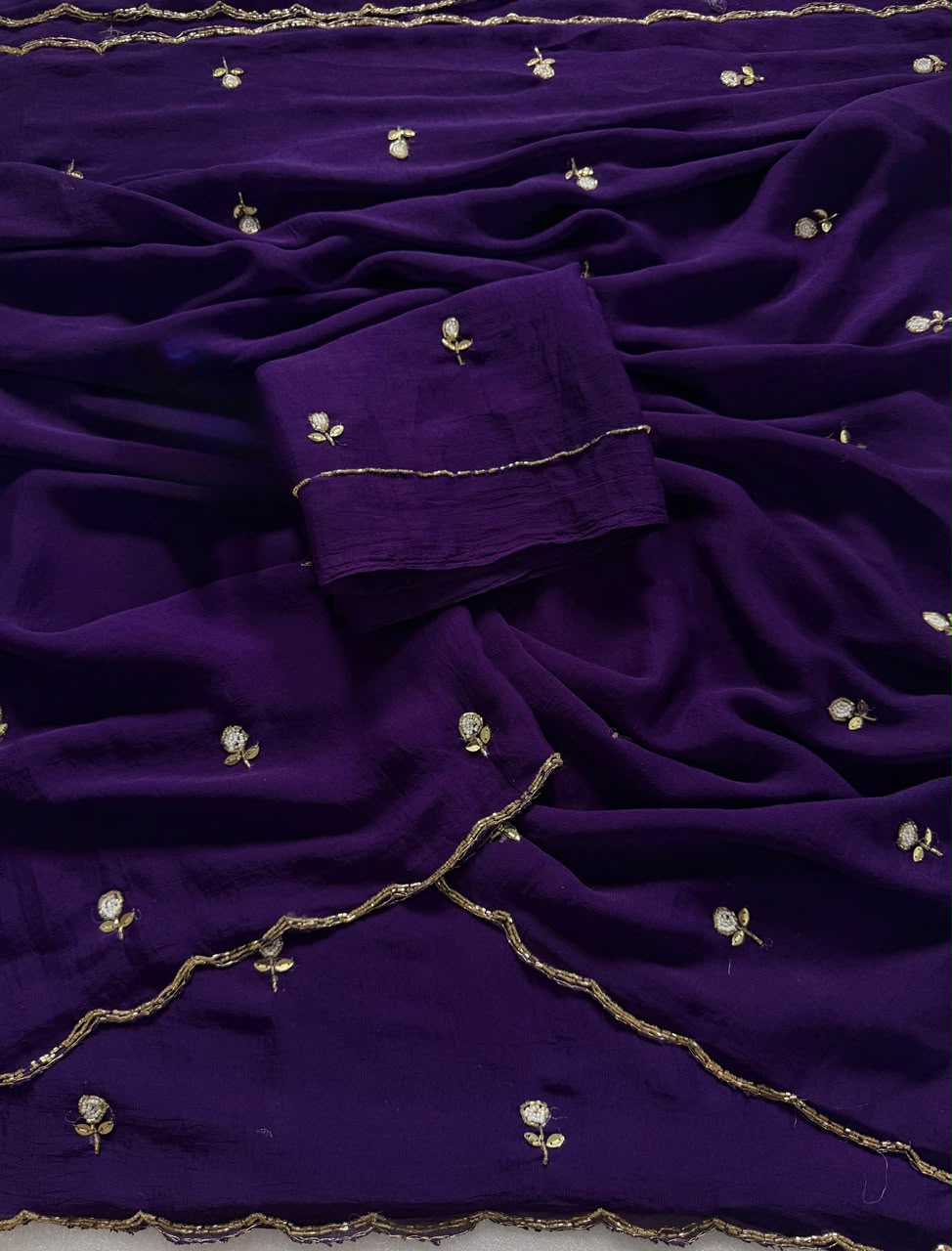 Rangoli handwork sunflower saree