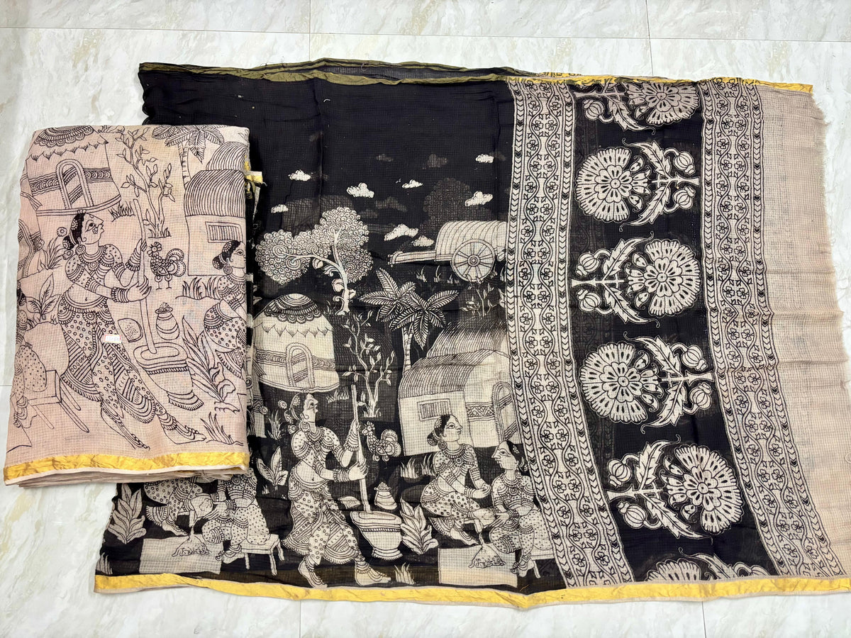Kota cotton pure kalamkari dress material
