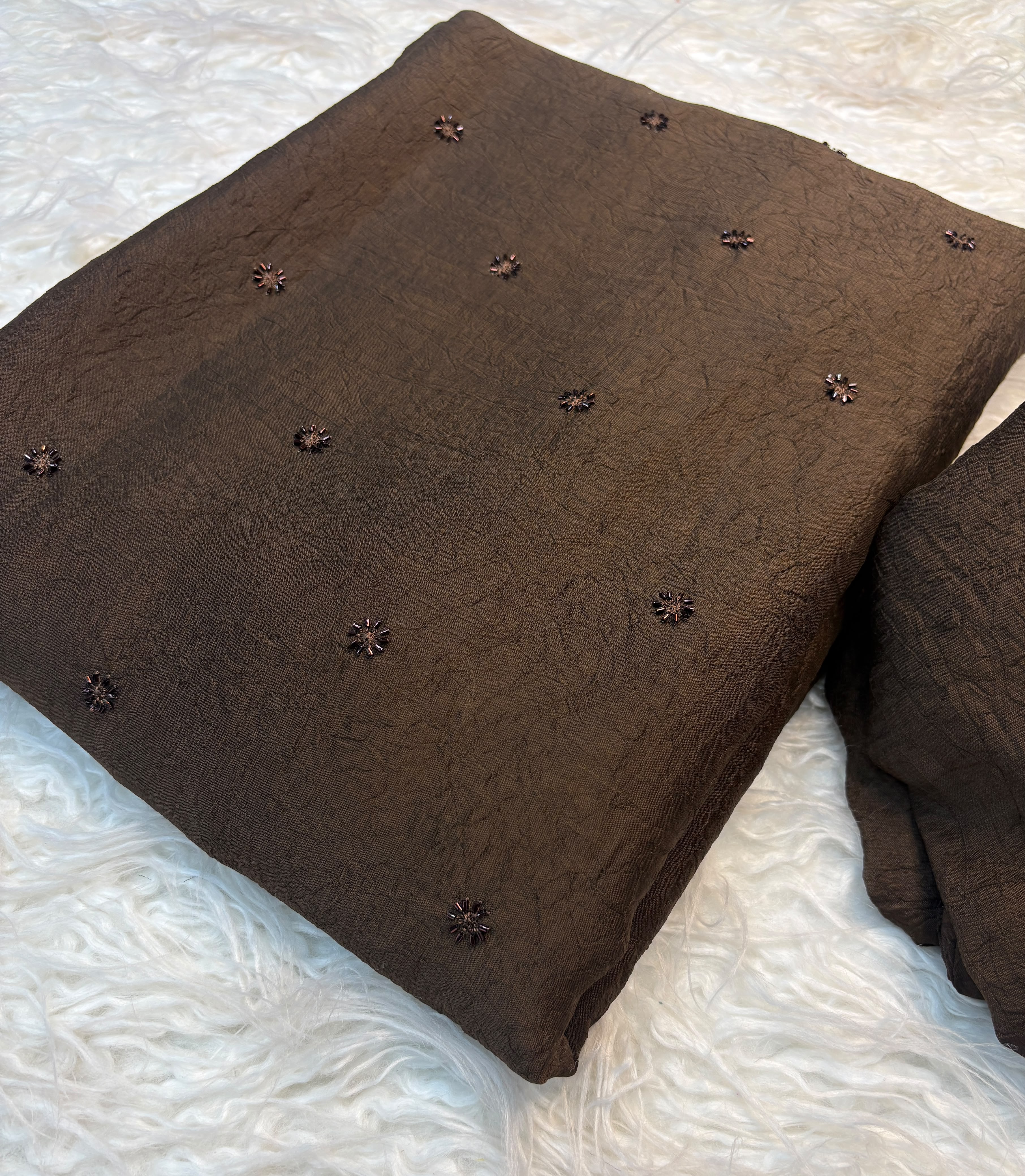 Coffee crush original beads buttis saree