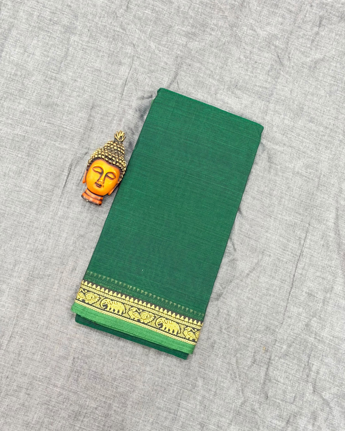 Narayanpeta Mercerised Cotton elephant small boarder saree