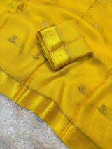 Jute silk viscose leaf pattern saree