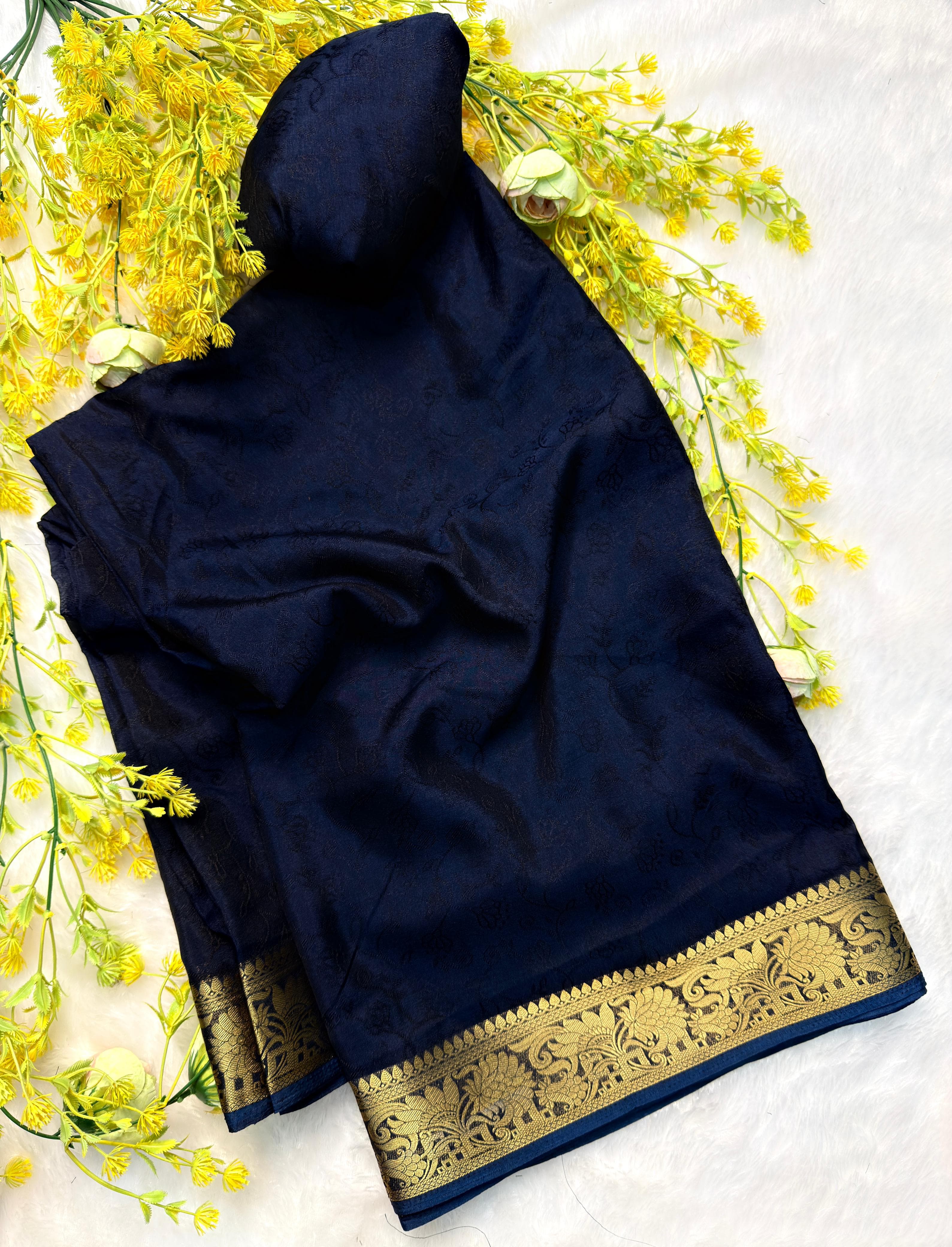 Zari Weaving Marshmellow Georgette Silk Saree
