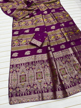 Kaddi georgette tissue meenakari saree