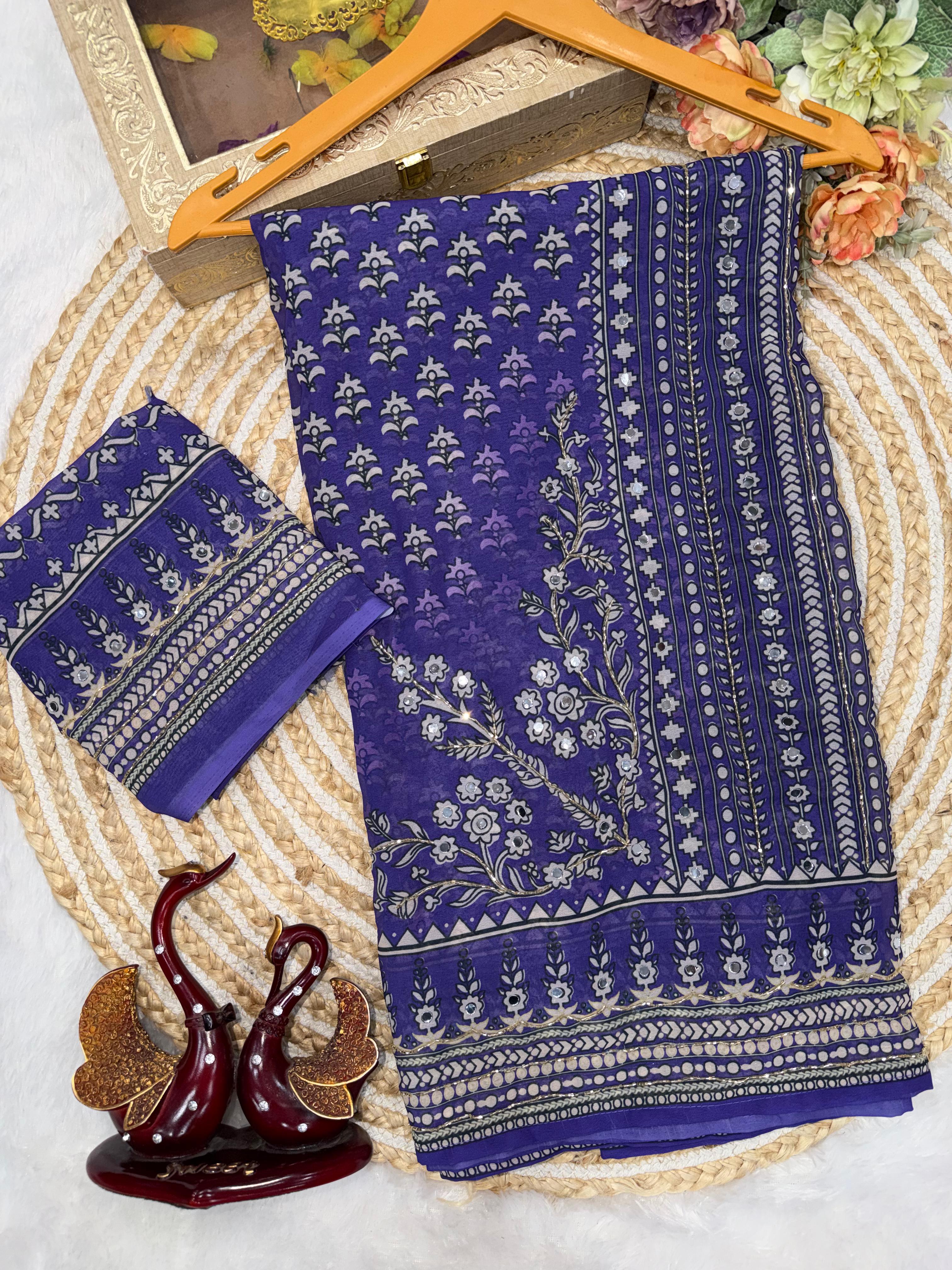 Kareena Kapoor inspired Premium georgette ajrak saree