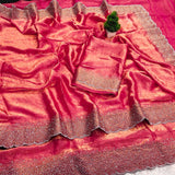 Space silk Diamond work saree