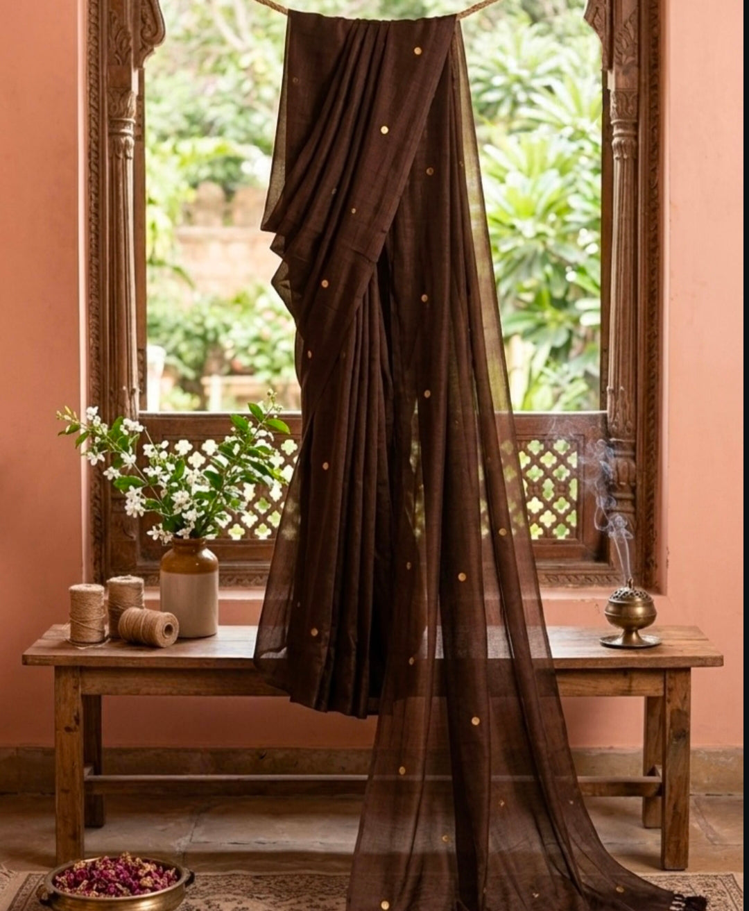 Mul Cotton gini work saree
