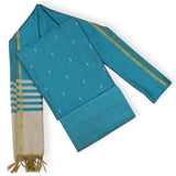 Raw silk dress material set