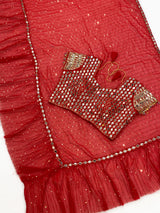 Bollywood style Rani ruffled saree
