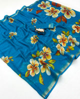 Soft marshmallow georgette floral saree
