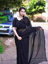 Meera Customised Georgette saree and heavy work blouse