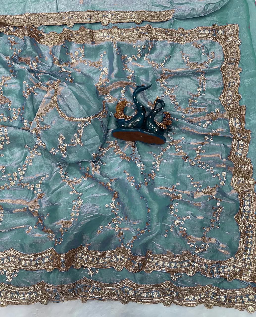 Space silk sequence work saree