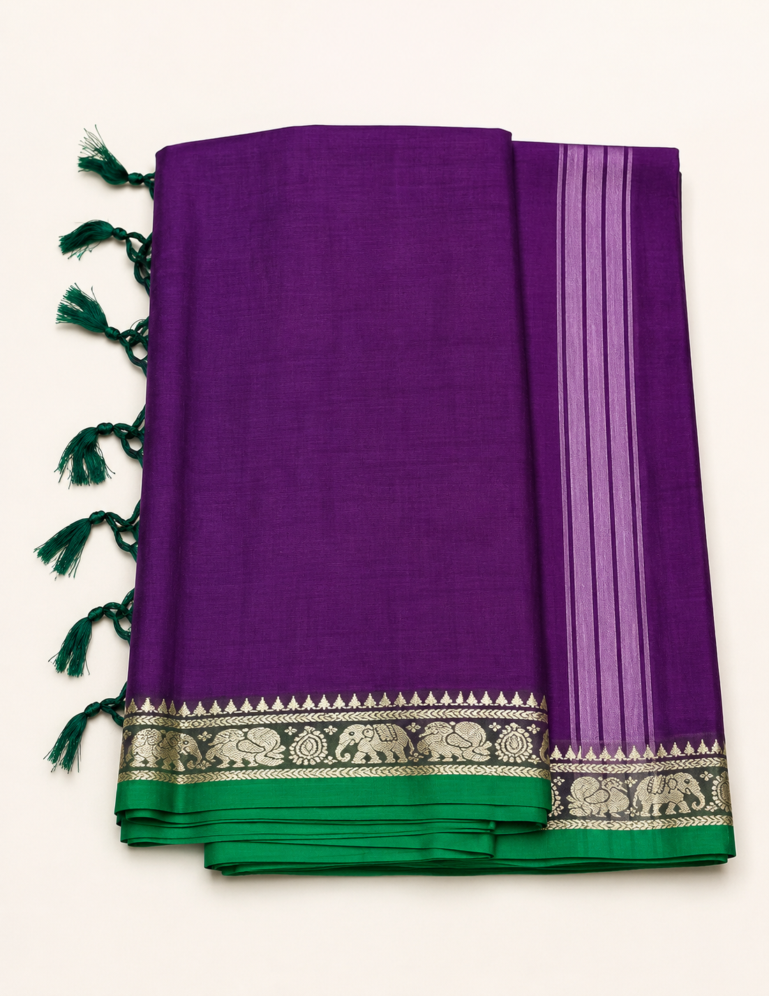 Narayanpeta Elephant Peacock Small boarder dress material