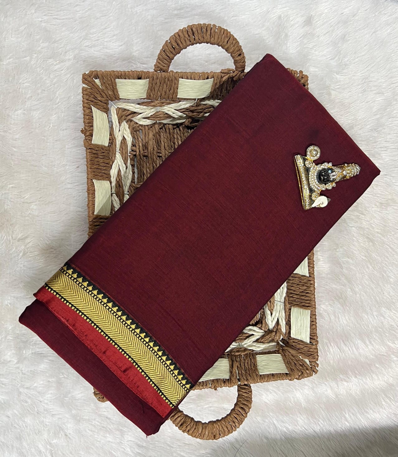 Narayanpeta Mercerised Cotton temple boarder
