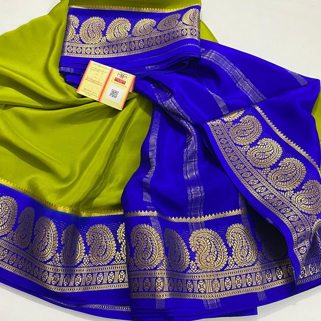 Mysore silk contrast budget friendly saree