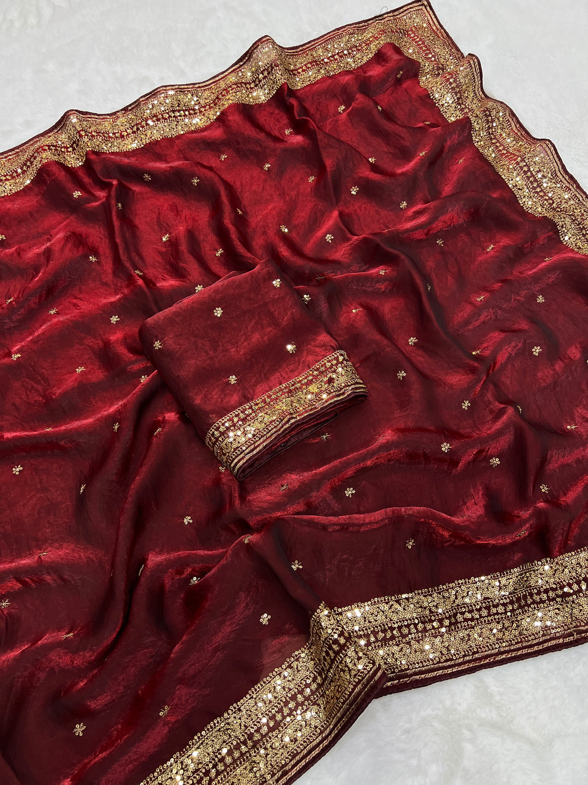 Space silk sequence party wear saree