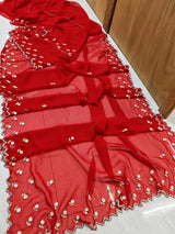 Handwork georgette saree