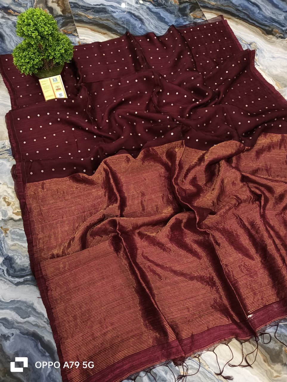 Pure Matka Silk mark certified sea shell saree