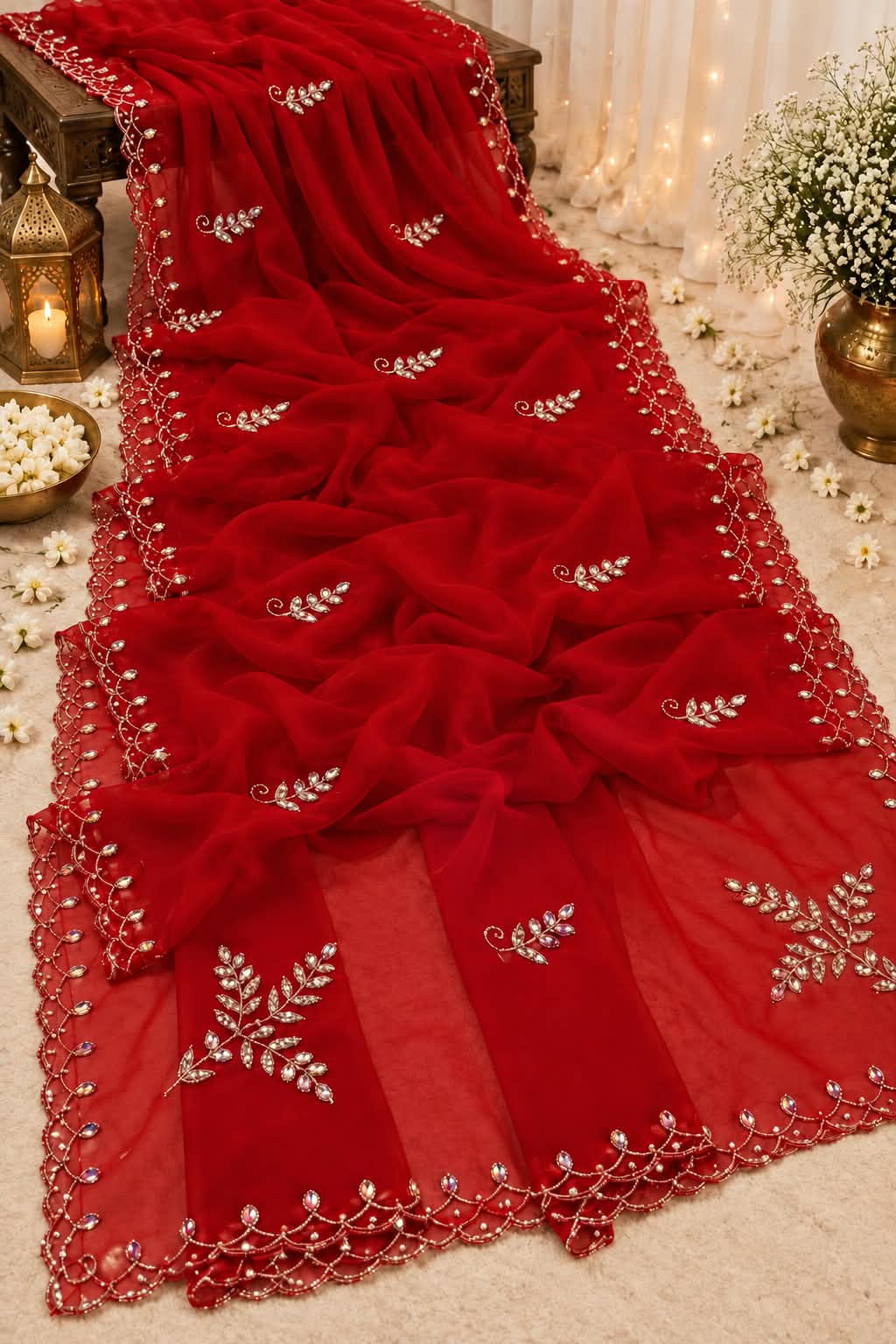 Royal georgette hand work saree