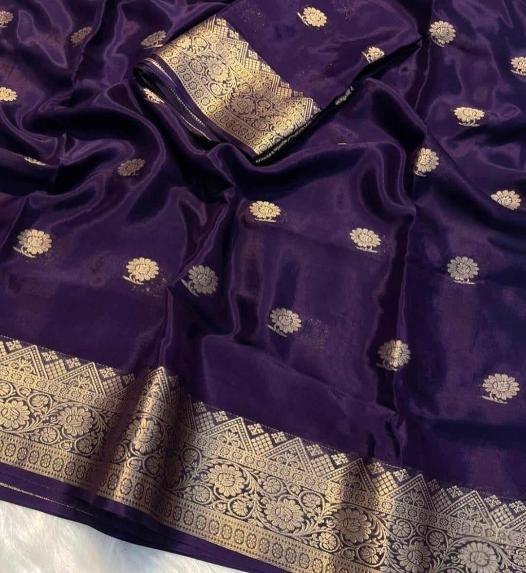 Soft crepe jacquard silk butta saree
