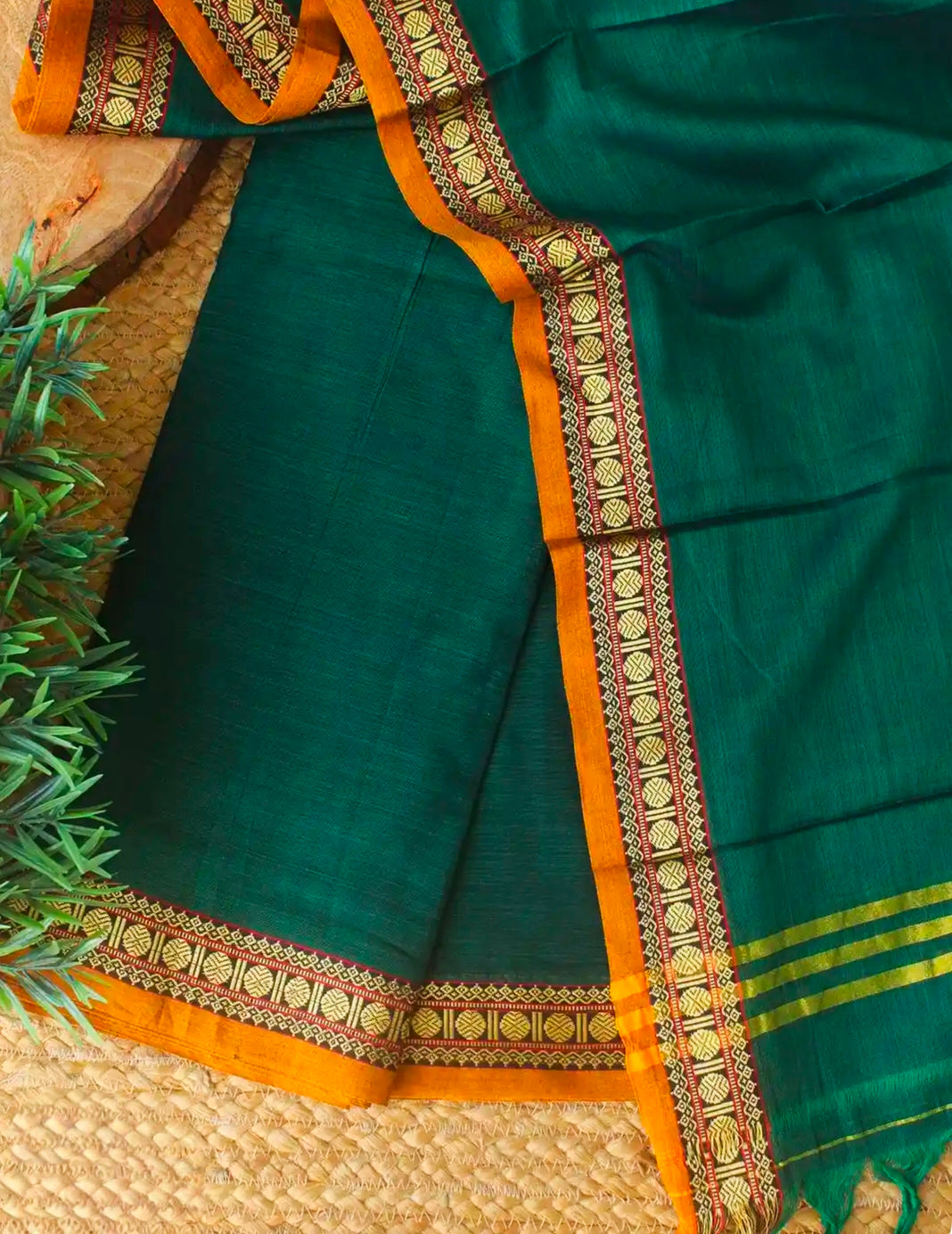 Narayanpeta Handloom Rudraksha boarder Dress material