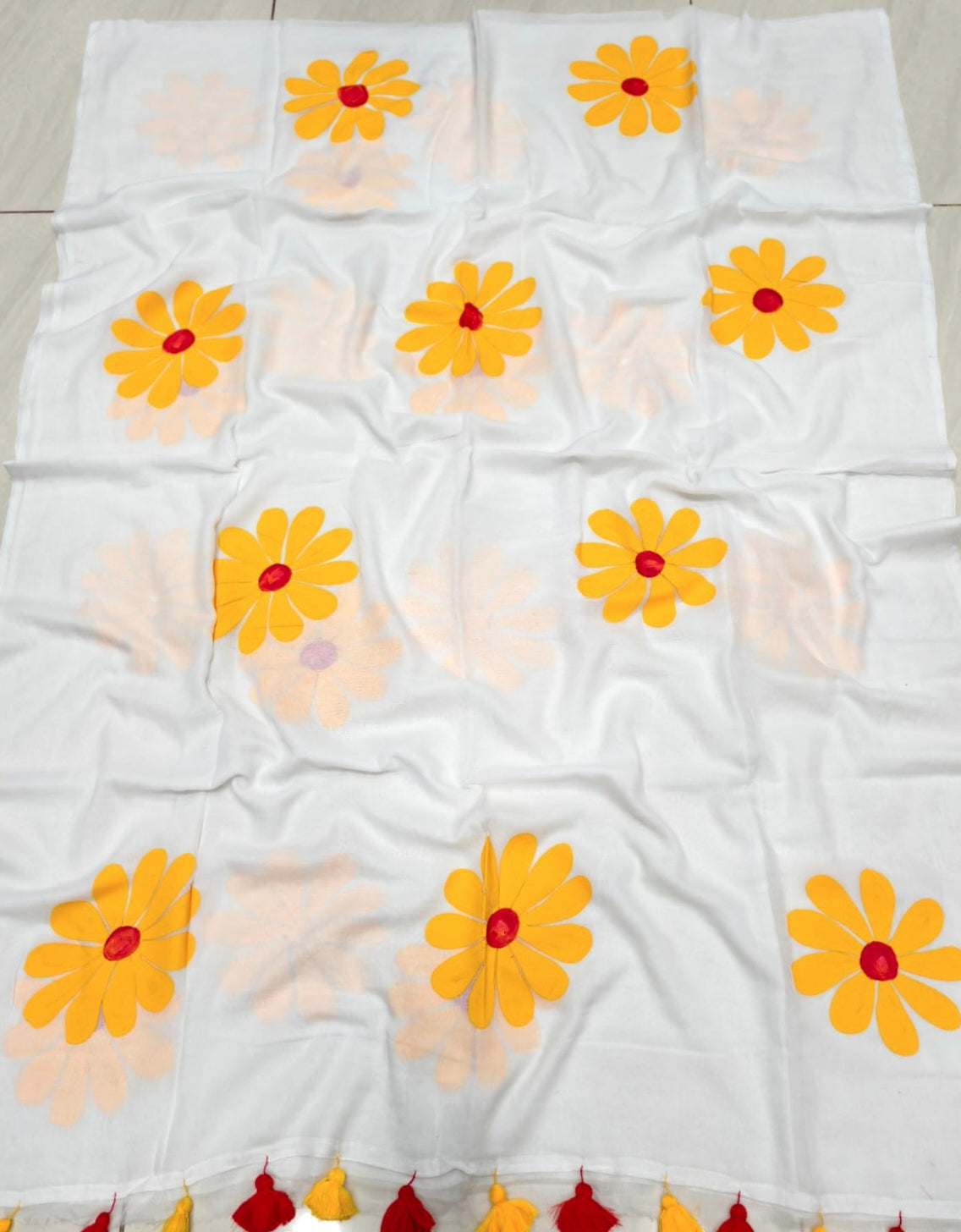 Pure Mul cotton sunflower 🌻 handpainted saree