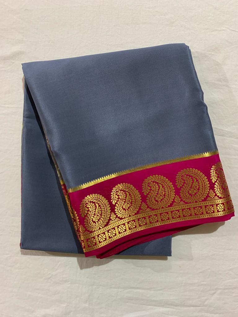 Mysore silk contrast budget friendly saree