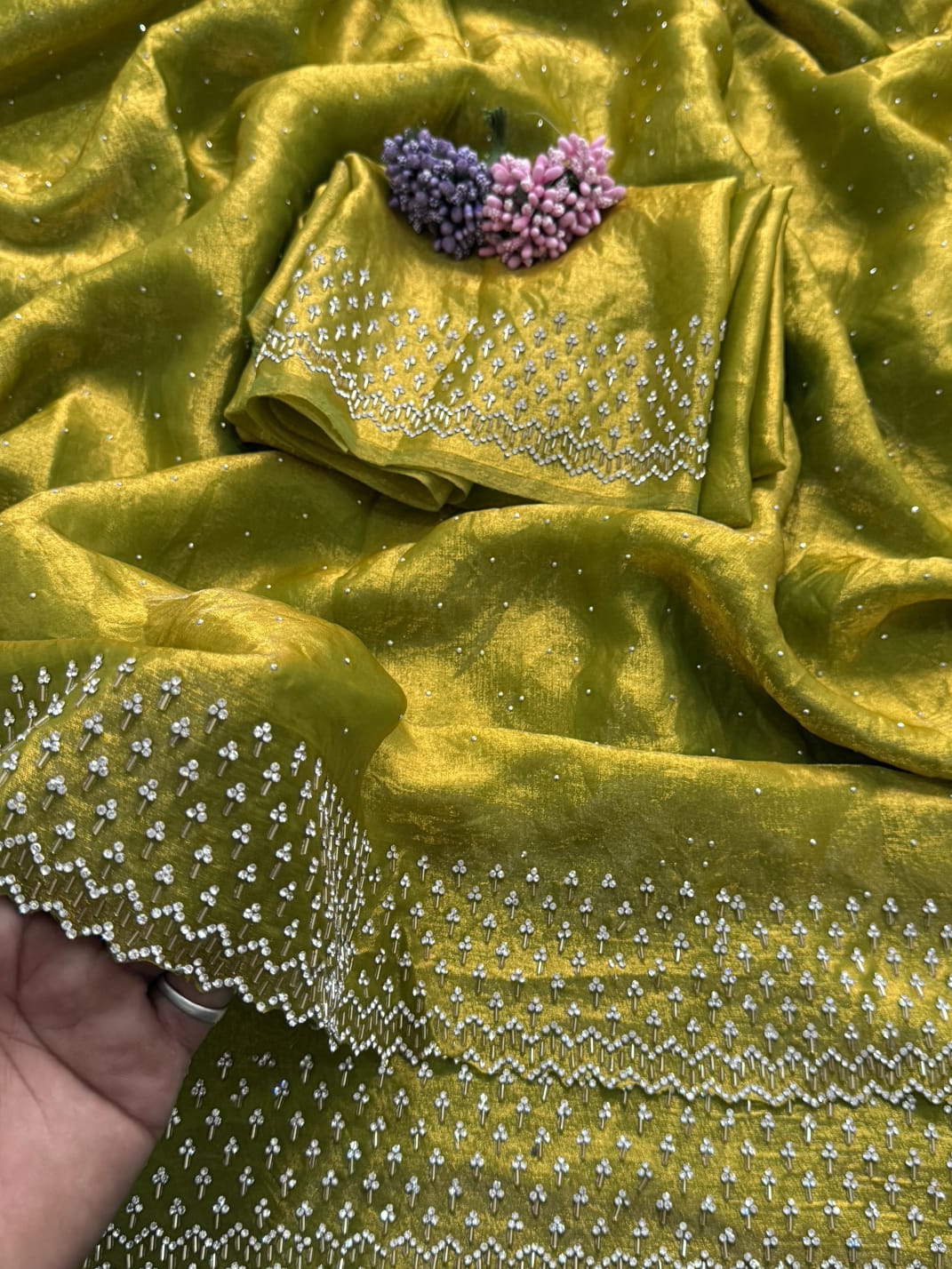 Diamond stone Space Silk Saree