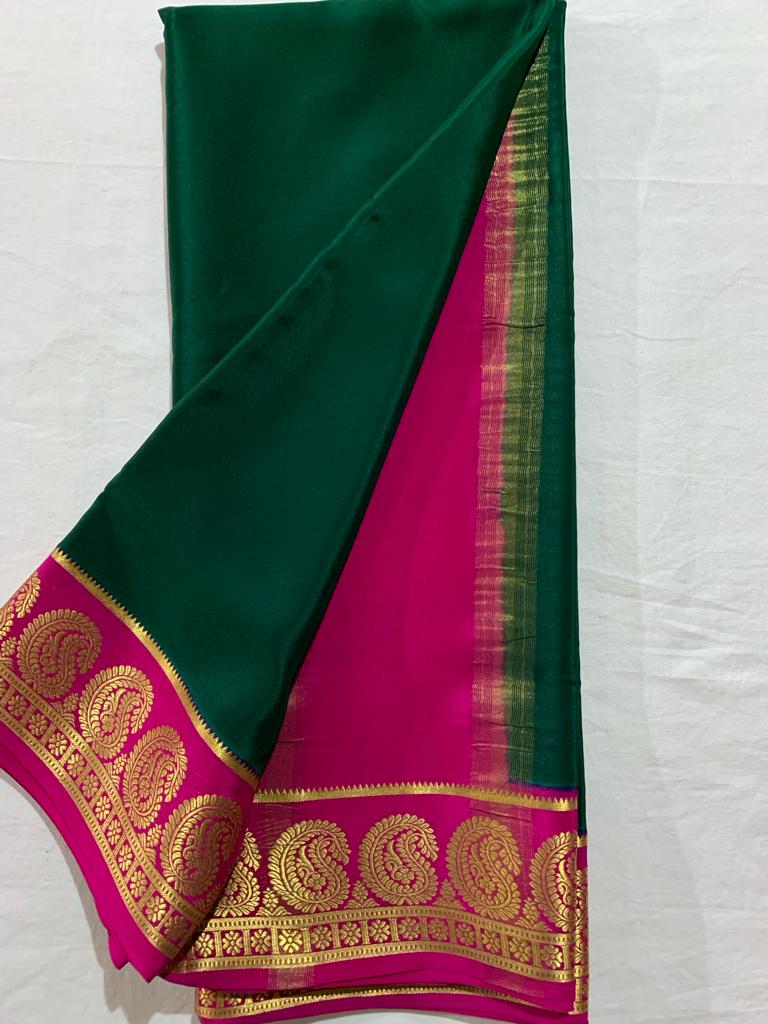 Mysore silk contrast budget friendly saree