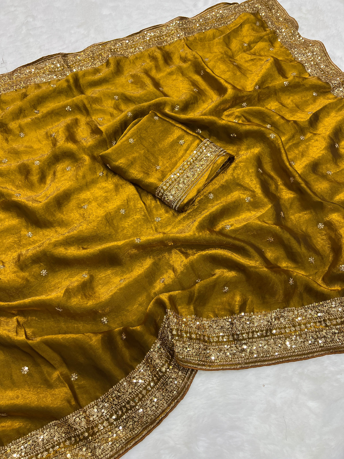 Space silk sequence party wear saree