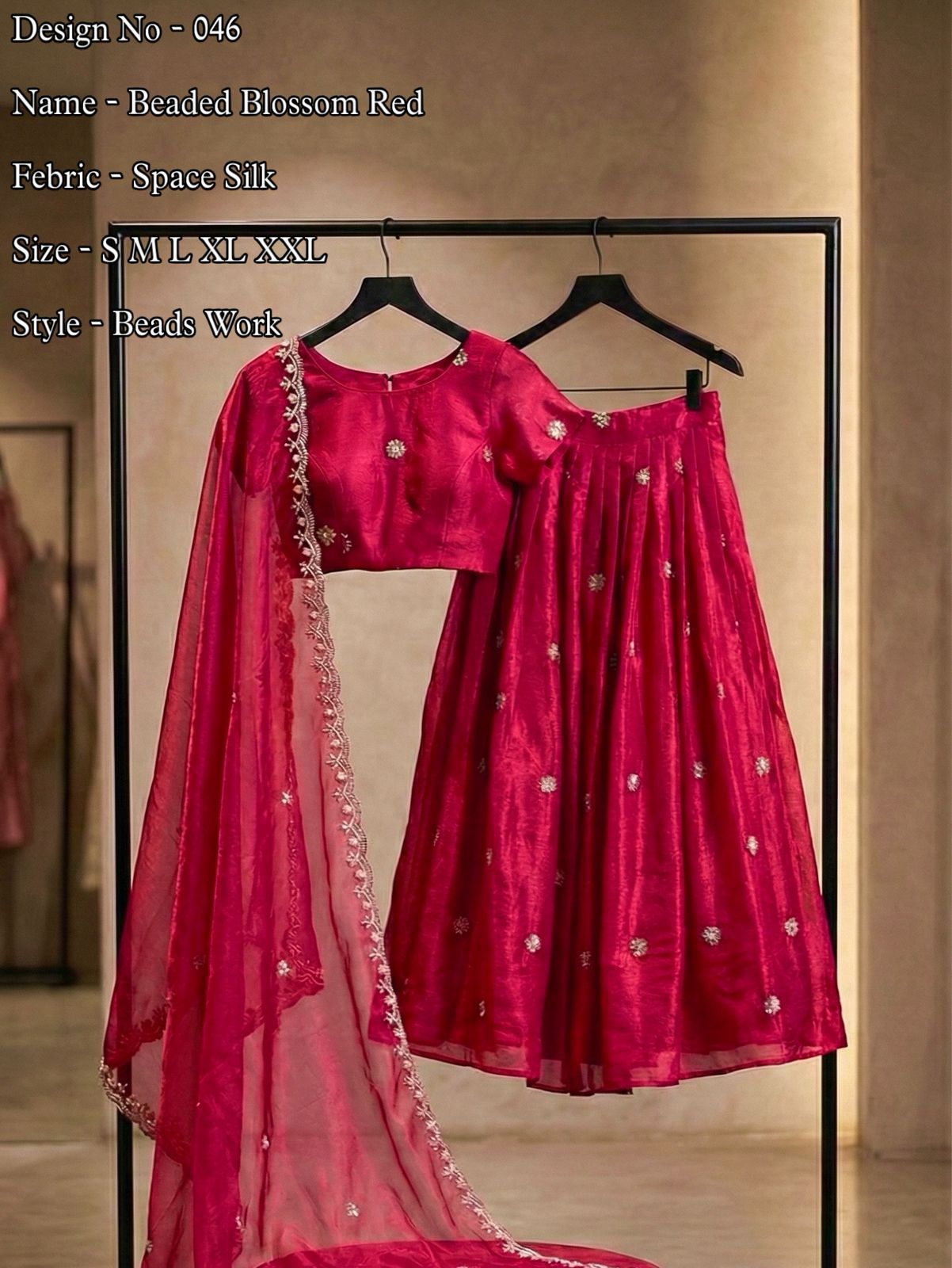Space silk Party wear fully stitched half lehanga choli